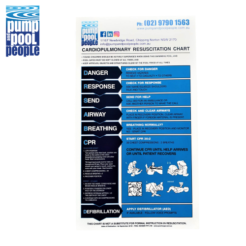 CHART - Safety Sign, Resuscitation, Pool